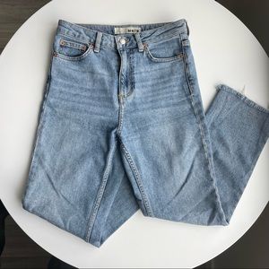 Topshop raw hem straight leg jeans